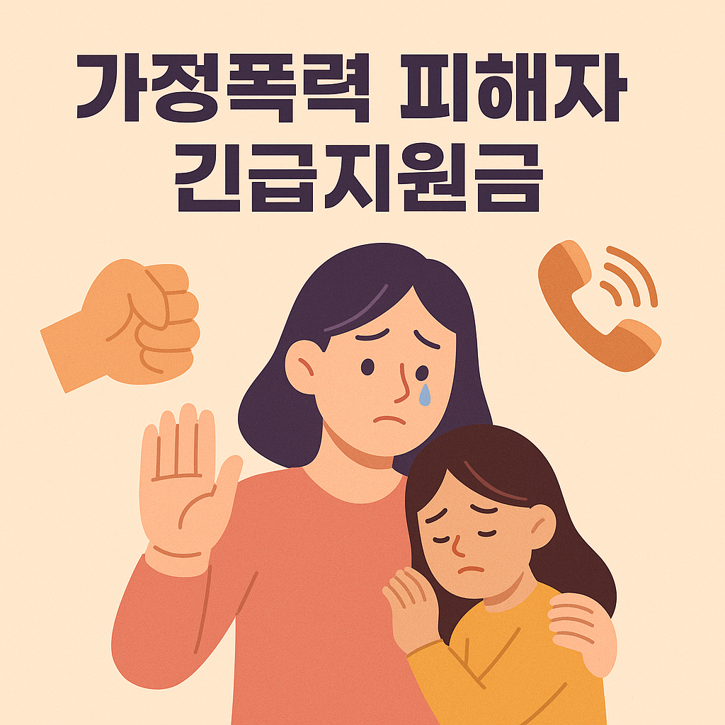 가정폭력 피해자 긴급지원금 포스터 이미지