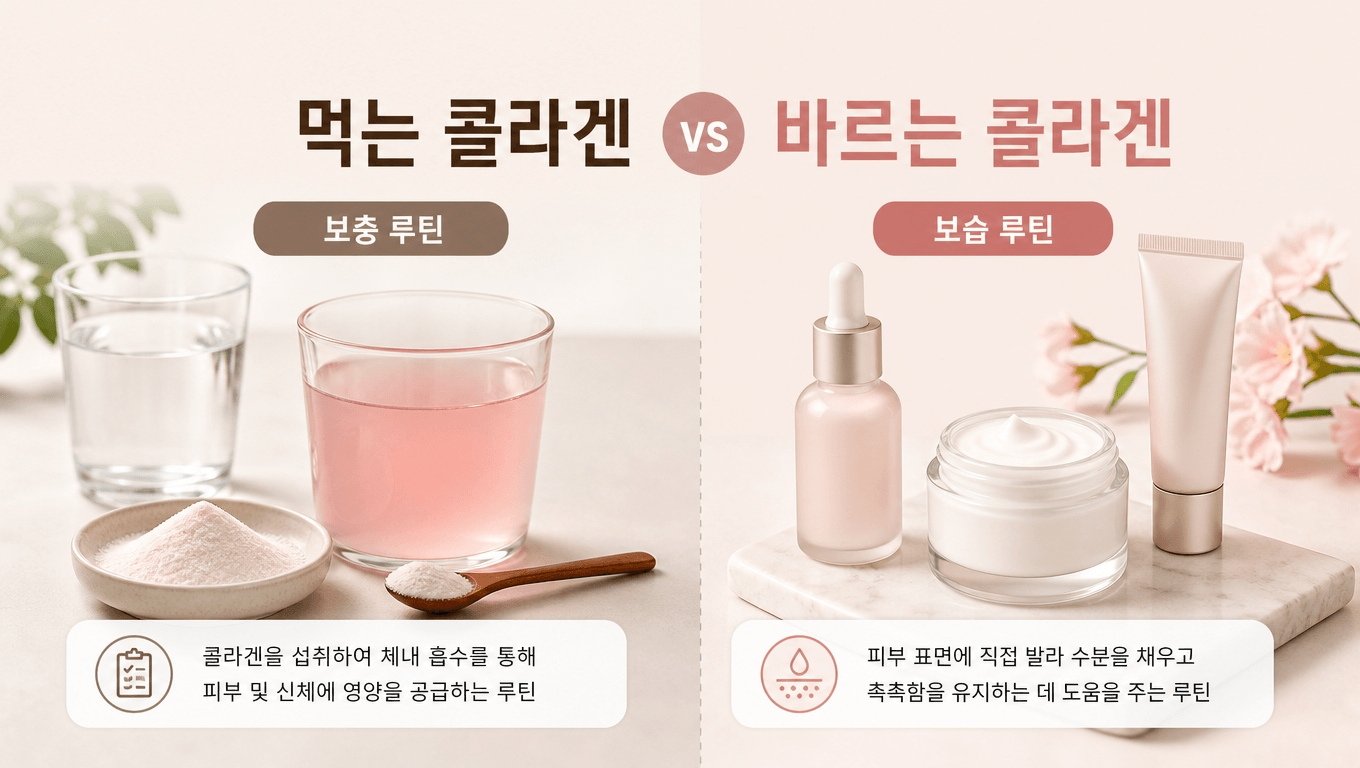 먹는 콜라겐 바르는 콜라겐 비교