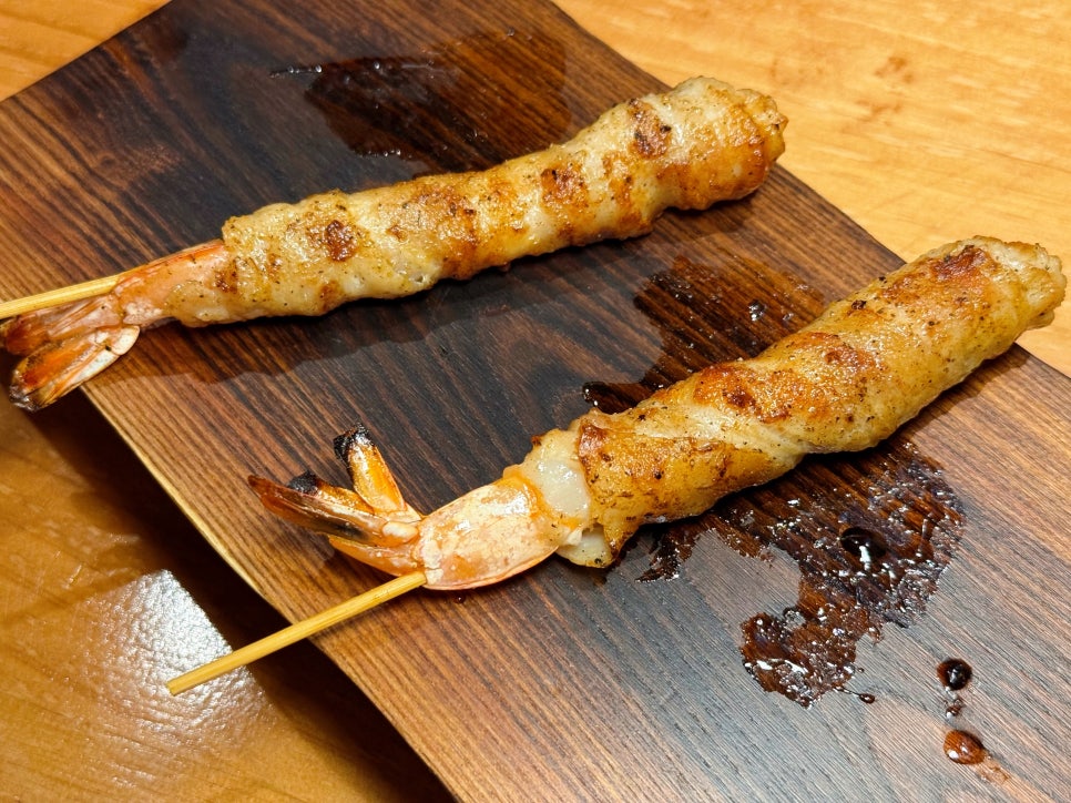 방이동 술집 야키토리 나루토 (새우 삼겹살말이)