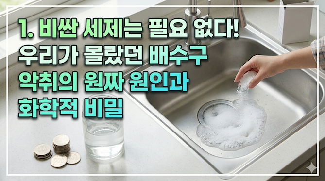 비싼 세제는 필요 없다! 우리가 몰랐던 배수구 악취의 진짜 원인과 화학적 비밀