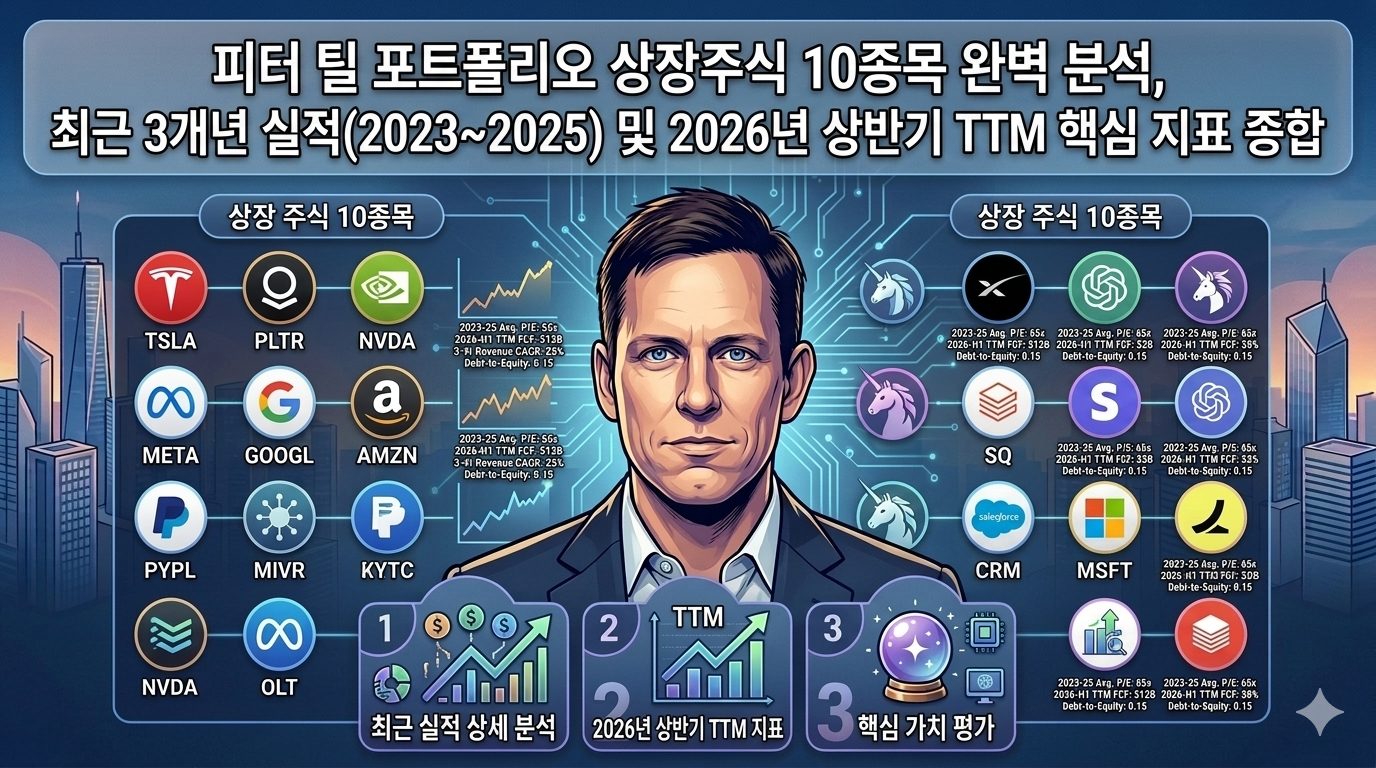 피터 틸 포트폴리오 상장주식 10종목