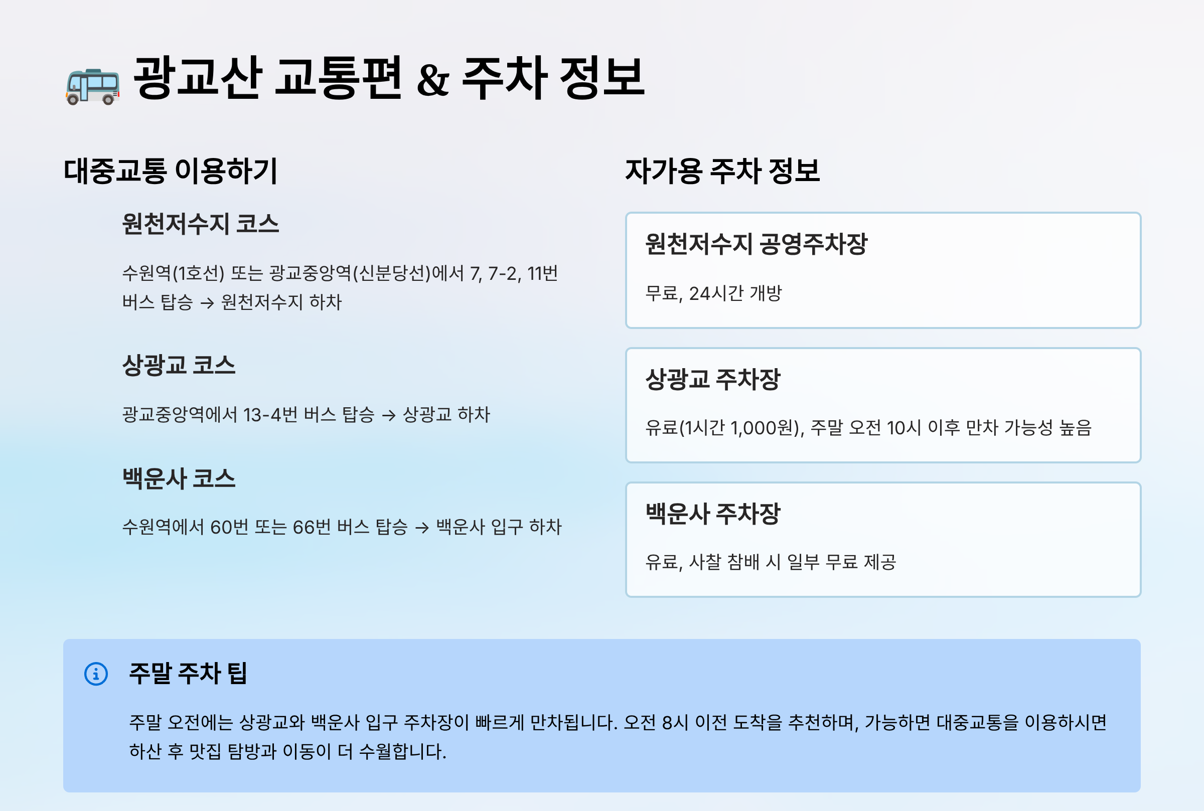 광교산 관련 사진 (교통)