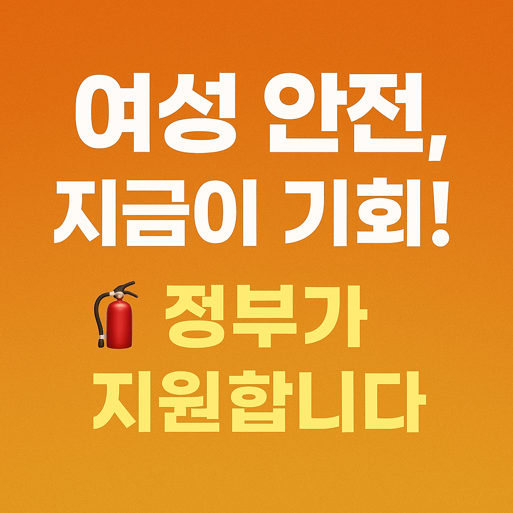 1인 가구 전용 정부지원금 + 보안장치 혜택 동시 적용 가능