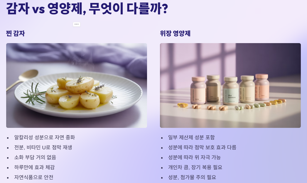 감자 vs 영양제, 무엇이 다를까?