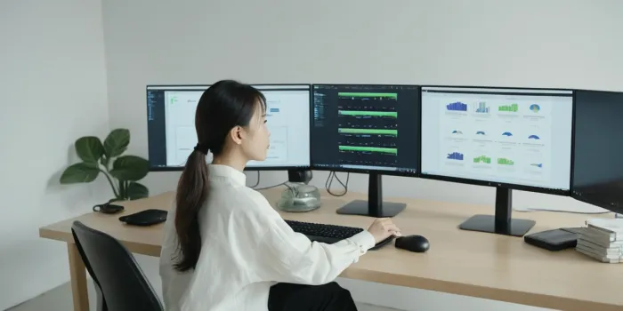 두 화면의 글자 크기와 색감을 동일하게 조정하는 장면
