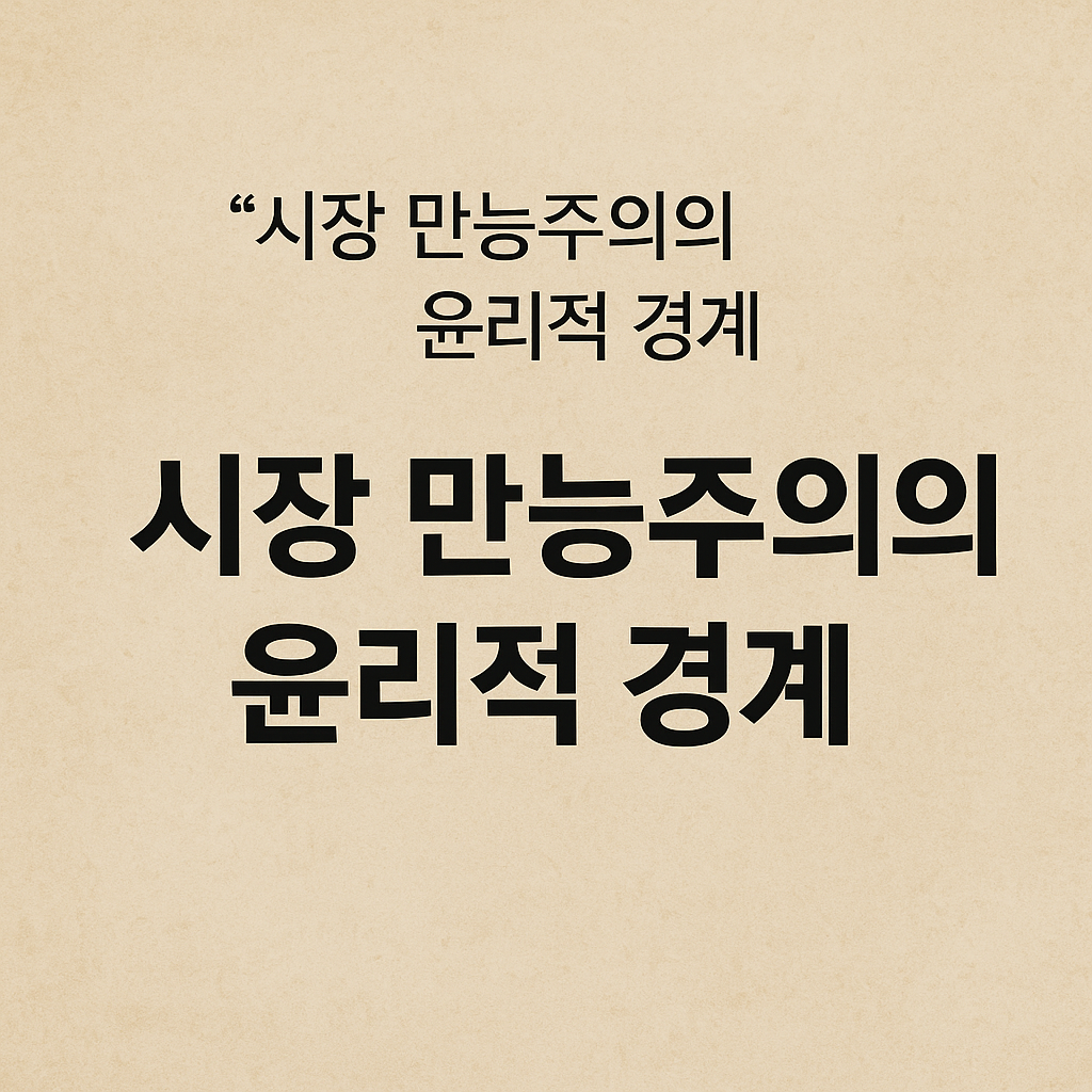 시장 만능주의의 윤리적 경계