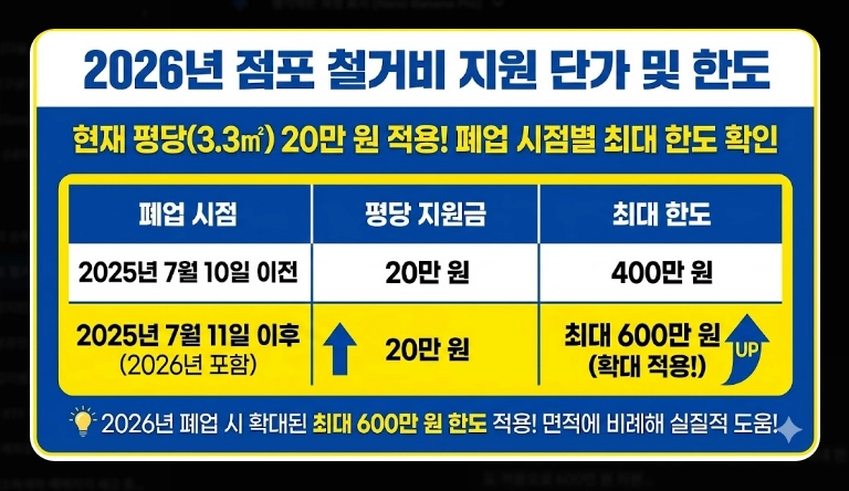 점포 철거비 지원 신청 [최대 600만원] 2026년 지원 대상 및 자격 조건 상세 안내