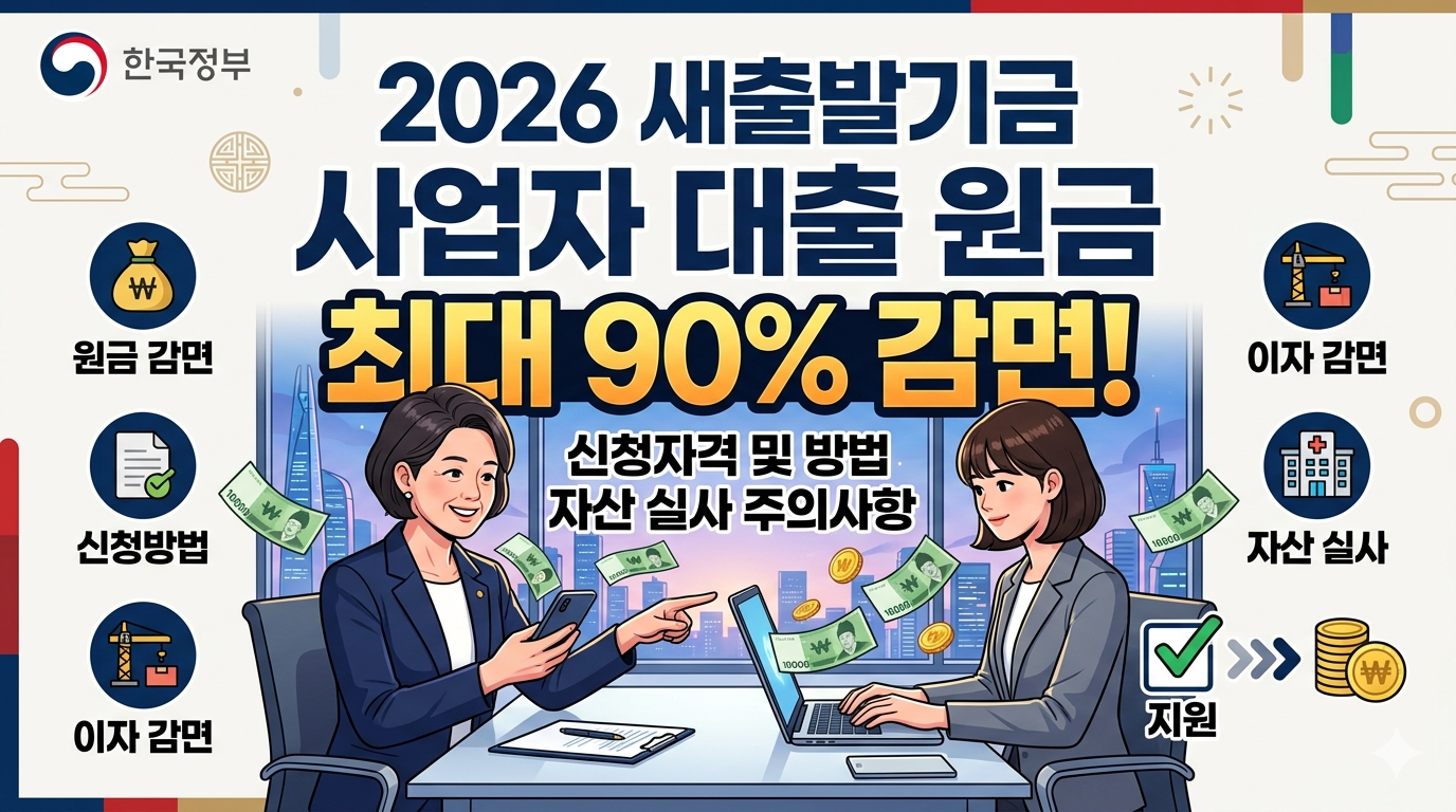 2026 새출발기금 채무조정 신청자격 및 방법 사업자 대출 원금 90% 감면과 자산 실사 주의사항