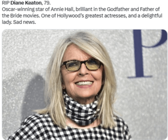 다이앤 키튼 별세 다재다능한 인물의 삶