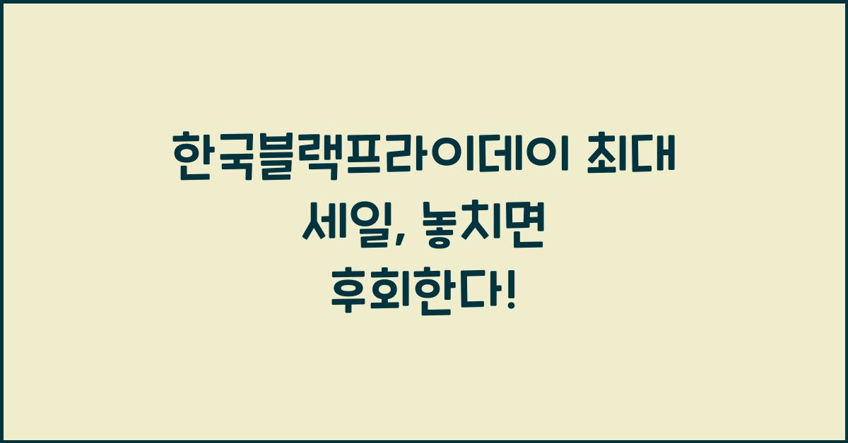 한국블랙프라이데이