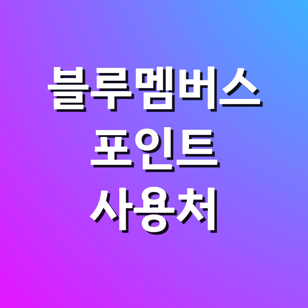 블루멤버스 포인트 사용처