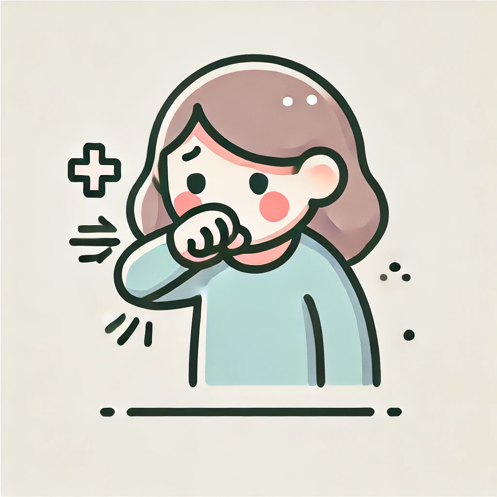 유아기 감염병 예방에 관한 이미지- 입 가리고 기침하기