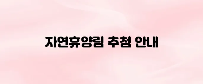 국립자연휴양림 홈페이지 바로가기(성수기 추첨)