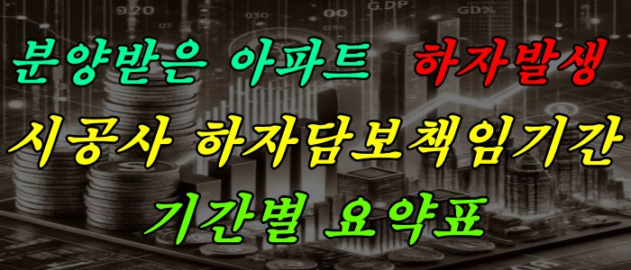 분양받은 아파트 하자발생_시공사 하자담보책임기간_기간별 요약표