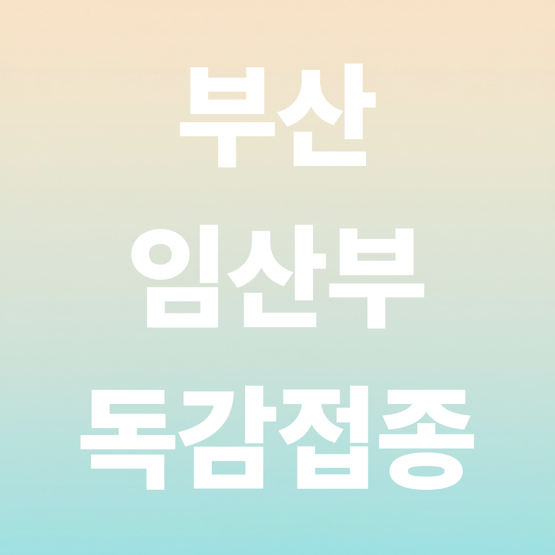 부산 임산부 독감 무료접종 지정병원 2025