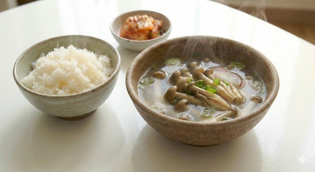 아스파라긴산이 풍부한 만가닥버섯을 국물 요리로 섭취하여 간세포 회복을 돕고 숙취 독소를 빠르게 배출하는 해독 주스 대용 건강식