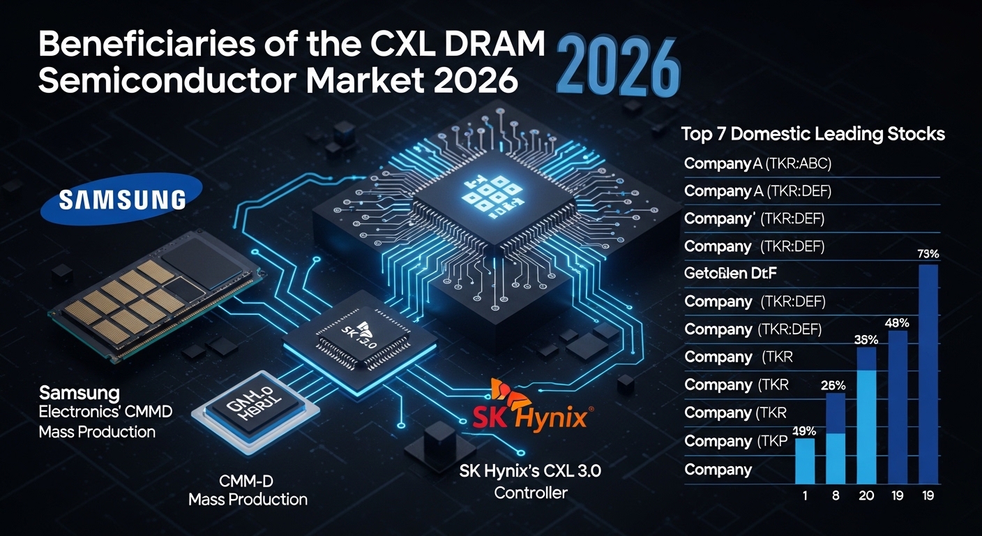 CXL DRAM 반도체 2026 수혜주 삼성전자 CMM-D 양산·SK하이닉스 CXL 3.0 컨트롤러·국내 대장주 TOP 7 완벽 분석