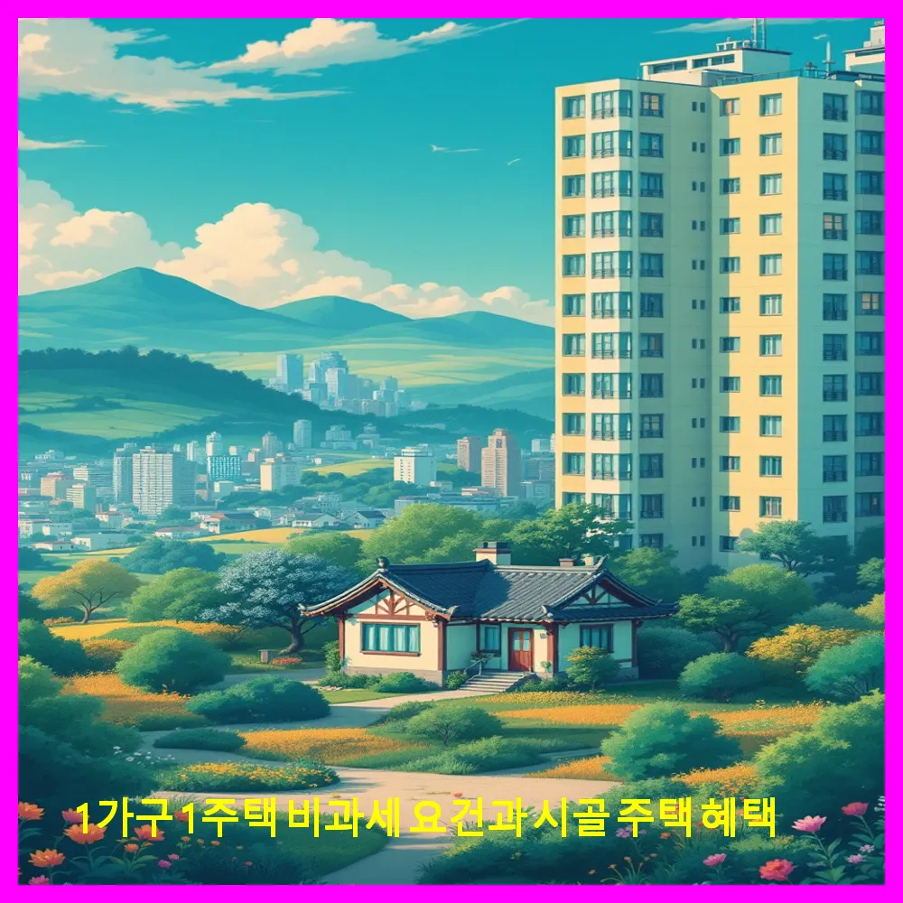 1가구 1주택 비과세 요건과 시골 주택 혜택