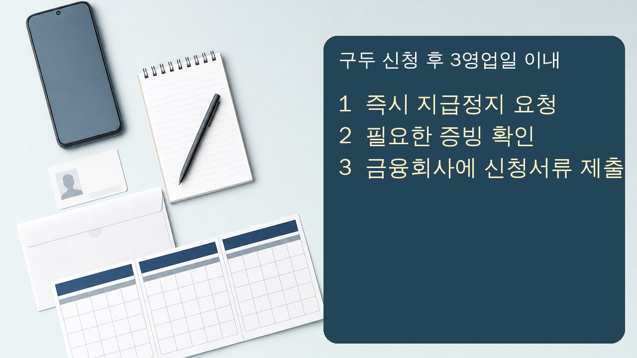 보이스피싱 송금 직후 지급정지 전화와 경찰 신고, 피해구제 서류 제출을 준비한 장면