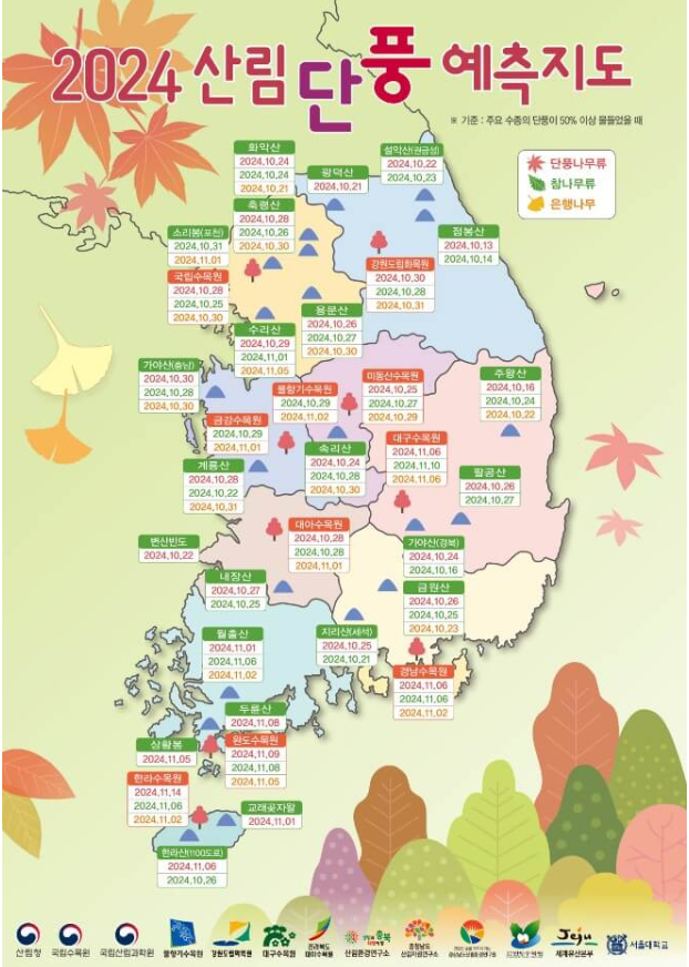 2024 단풍시기 안내