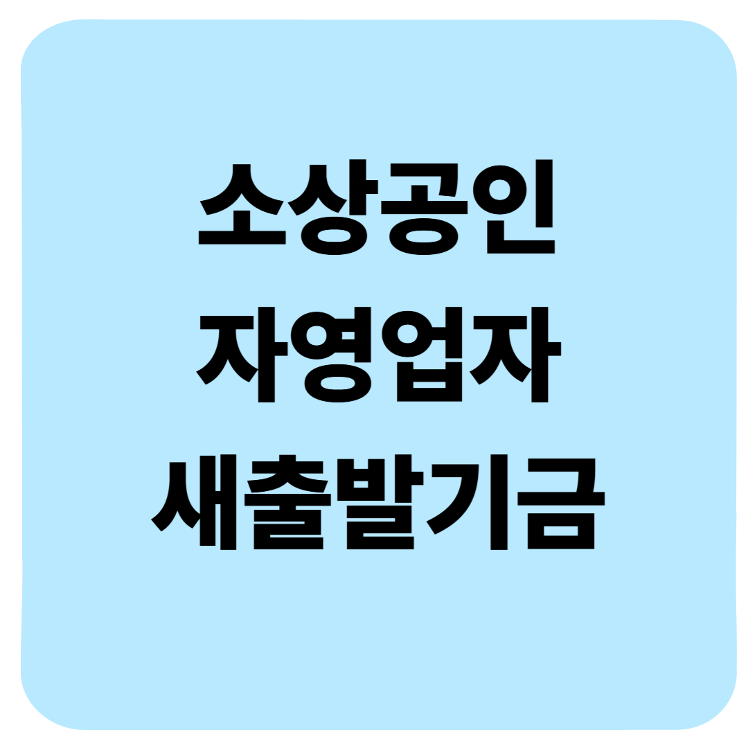 소상공인 새출발기금 신청방법 총정리(+자격조건·채무조정 한눈에)