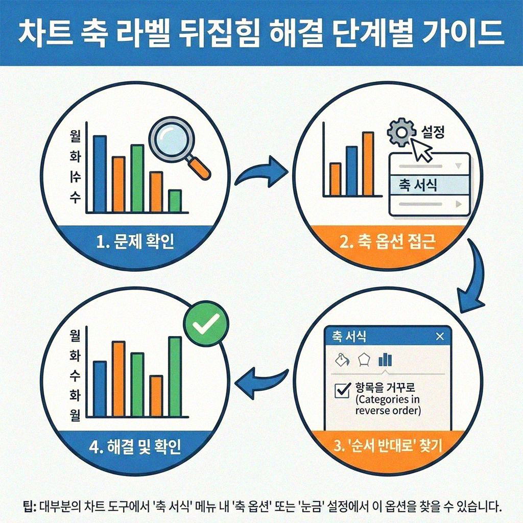 엑셀 차트 축 라벨 뒤집힘? 당황하지 마세요, 해결 방법은 여기!