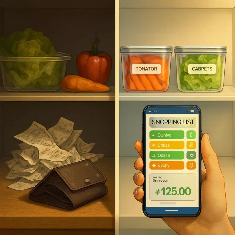 AI 레시피 적용 전후 비교: 식재료 낭비가 사라지고 깔끔하게 정리된 장보기 리스트