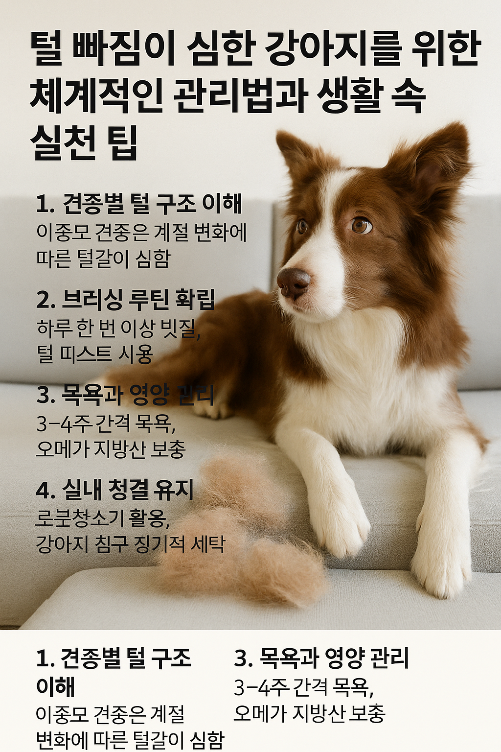 털 빠짐이 심한 강아지 관리 팁 사진