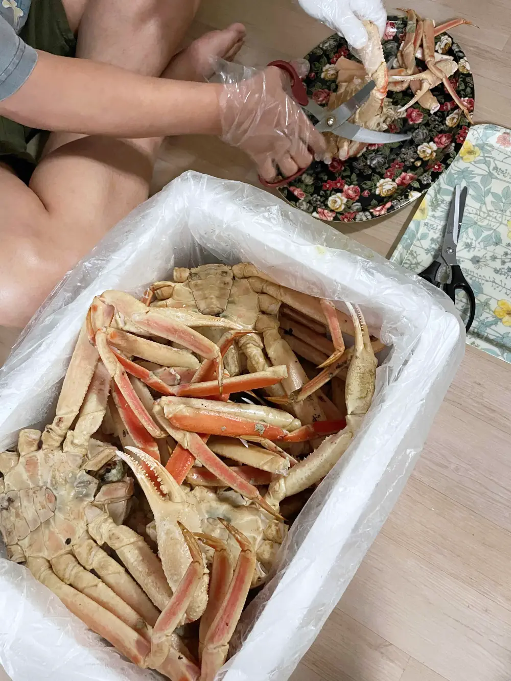 배송된 마가단 대게 모습