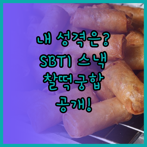 SBTI 성격 검사 기반 스낵 유형별..