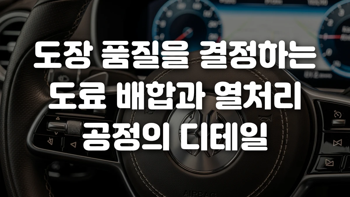 도장 품질을 결정하는 도료 배합과 열처리 공정의 디테일