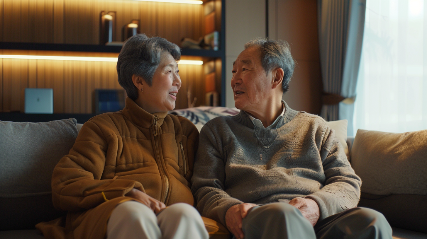 AI 홈케어 서비스를 활용하는 시니어