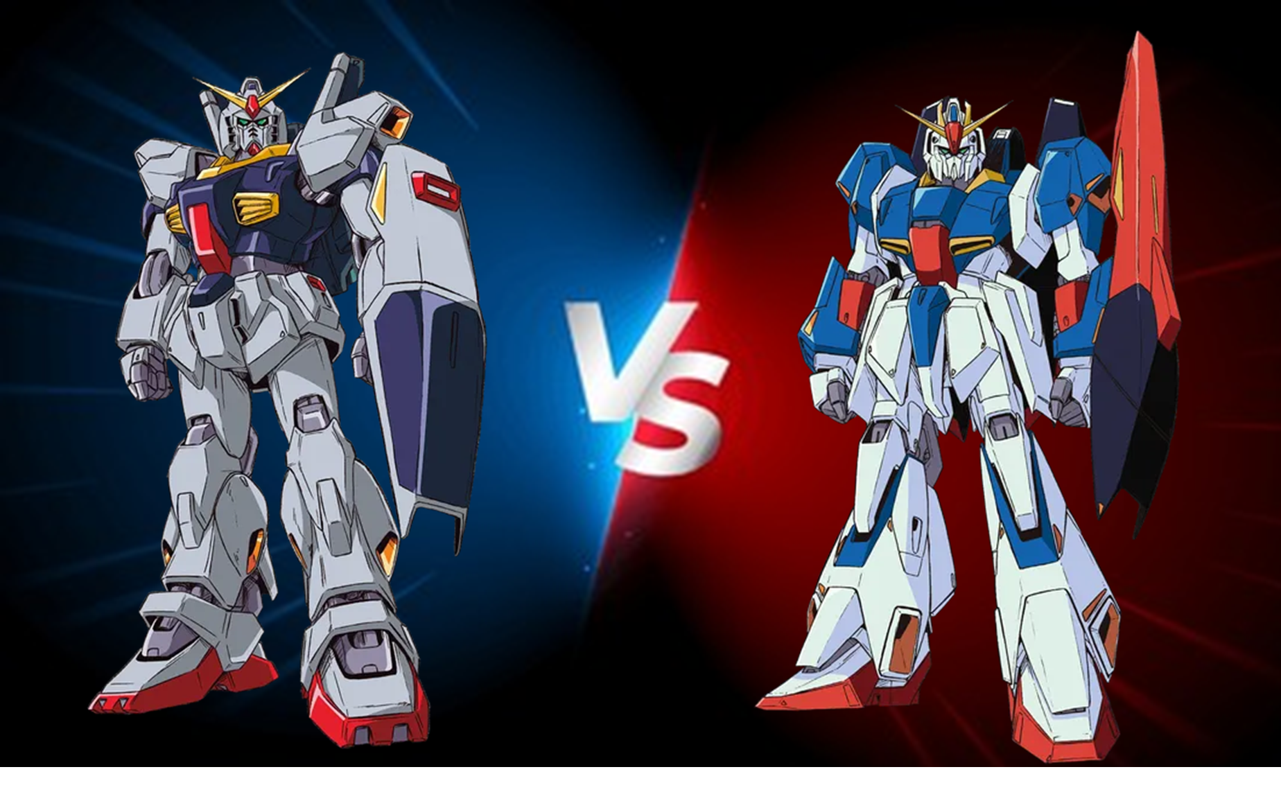 기동전사 제타건담 주요 기체인 건담 마크2와 제타건담 비교 이미지입니다.