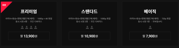 티빙-요금제