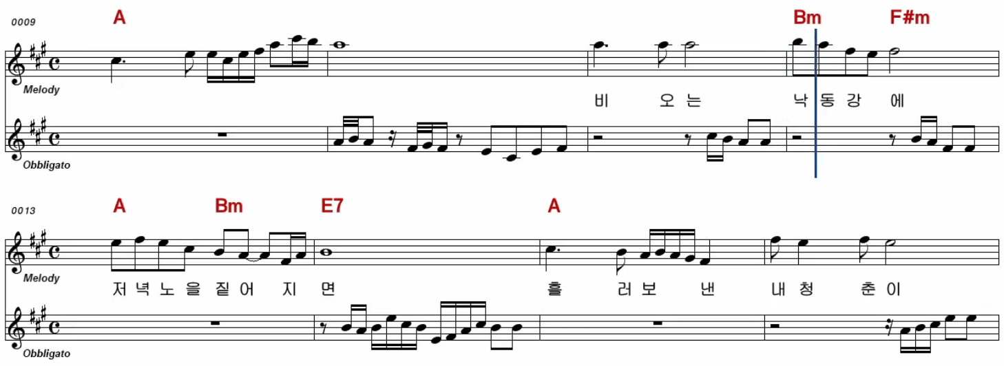 풍금(이미자) 저 강은 알고있다 악보