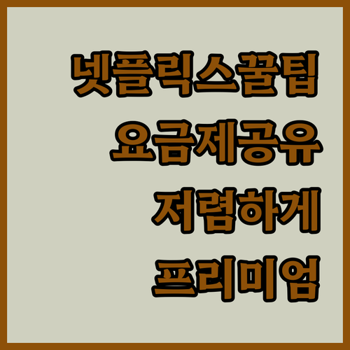 넷플릭스 프리미엄 저렴하게 즐기는 방