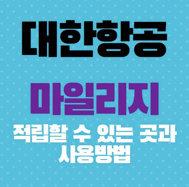 대한항공-마일리지(적립할-수-있는-곳과-사용방법)
