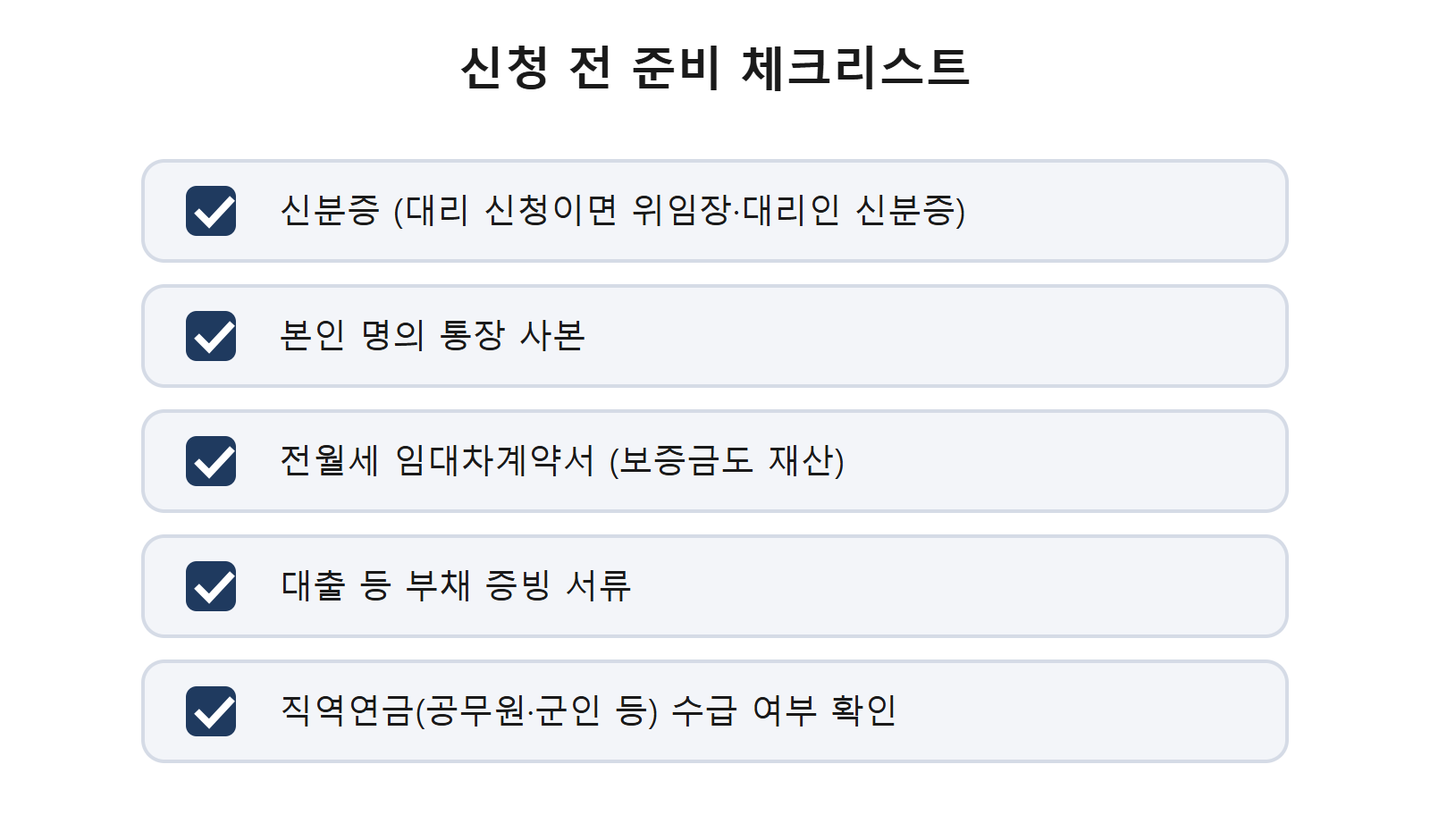 신청 전 준비 체크리스트