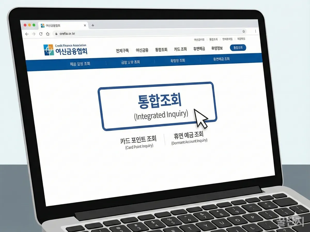 여신금융협회 카드포인트 통합조회 홈페이지 화면