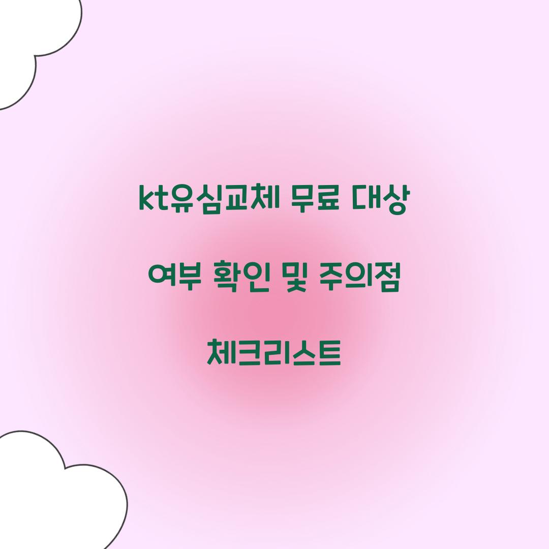 kt유심교체 무료 대상