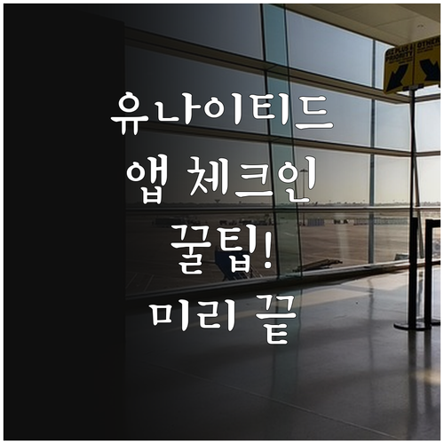 유나이티드항공 앱으로 미리 체크인하는..