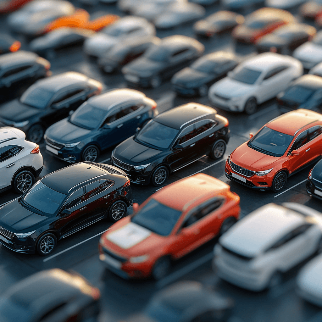 중고차 시장 사진