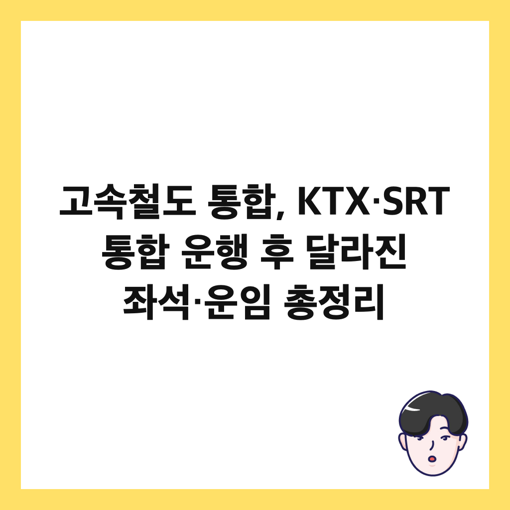 고속철도 통합, KTX&middot;SRT 통합 운행 후 달라진 좌석&middot;운임 총정리 썸네일