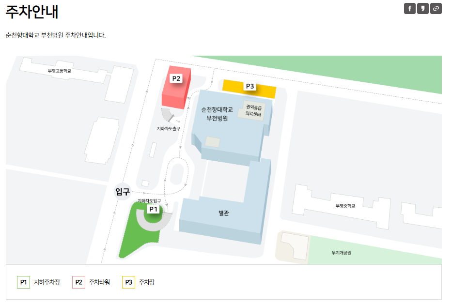 순천향대학교 부천병원 주차 위치