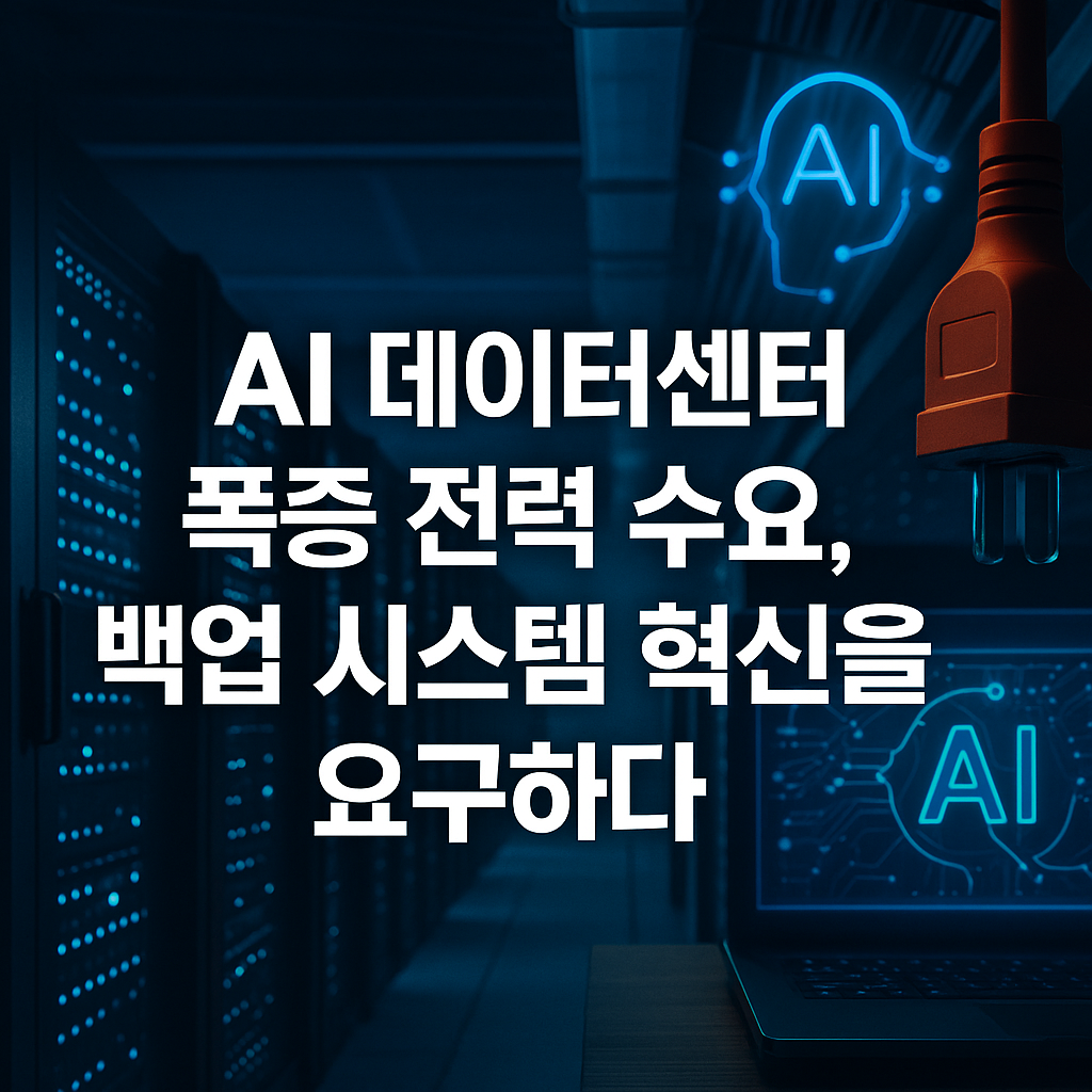 AI 데이터센터 전력 수요 폭증, 백업 전력 시스템도 '초지능화' 진화