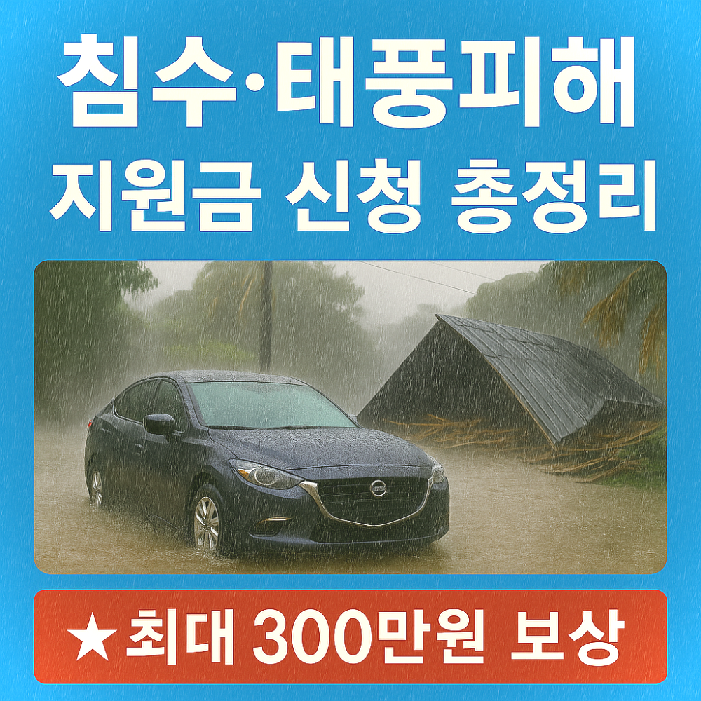 침수·태풍 피해 지원금 신청 총정리 – 최대 300만원 보상 이미지