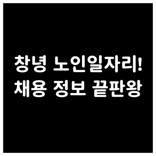 창녕군 시니어클럽 노인 일자리 참여 ..