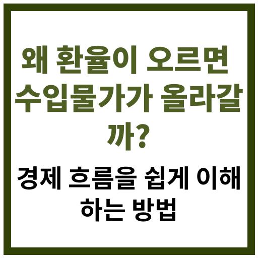 환율이 오르면 수입물가가 왜 오를까? 경제 흐름 이해하기