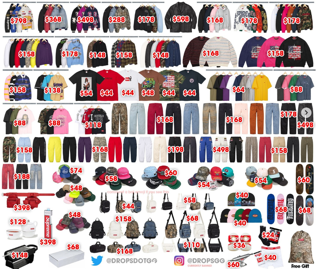 Supreme 슈프림 2025년 FW 1 Week 드랍리스트