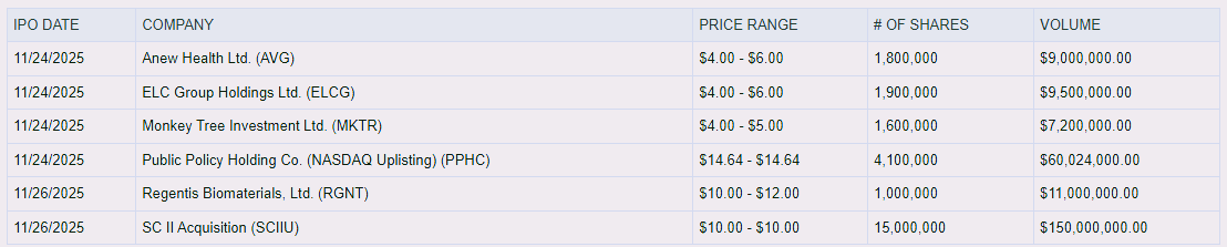 미국주식 IPO일정